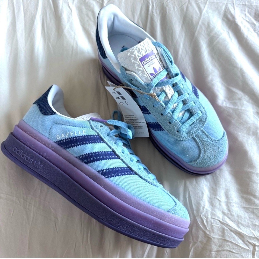 Adidas Women's Gazelle Blue and Purple Sneakers
